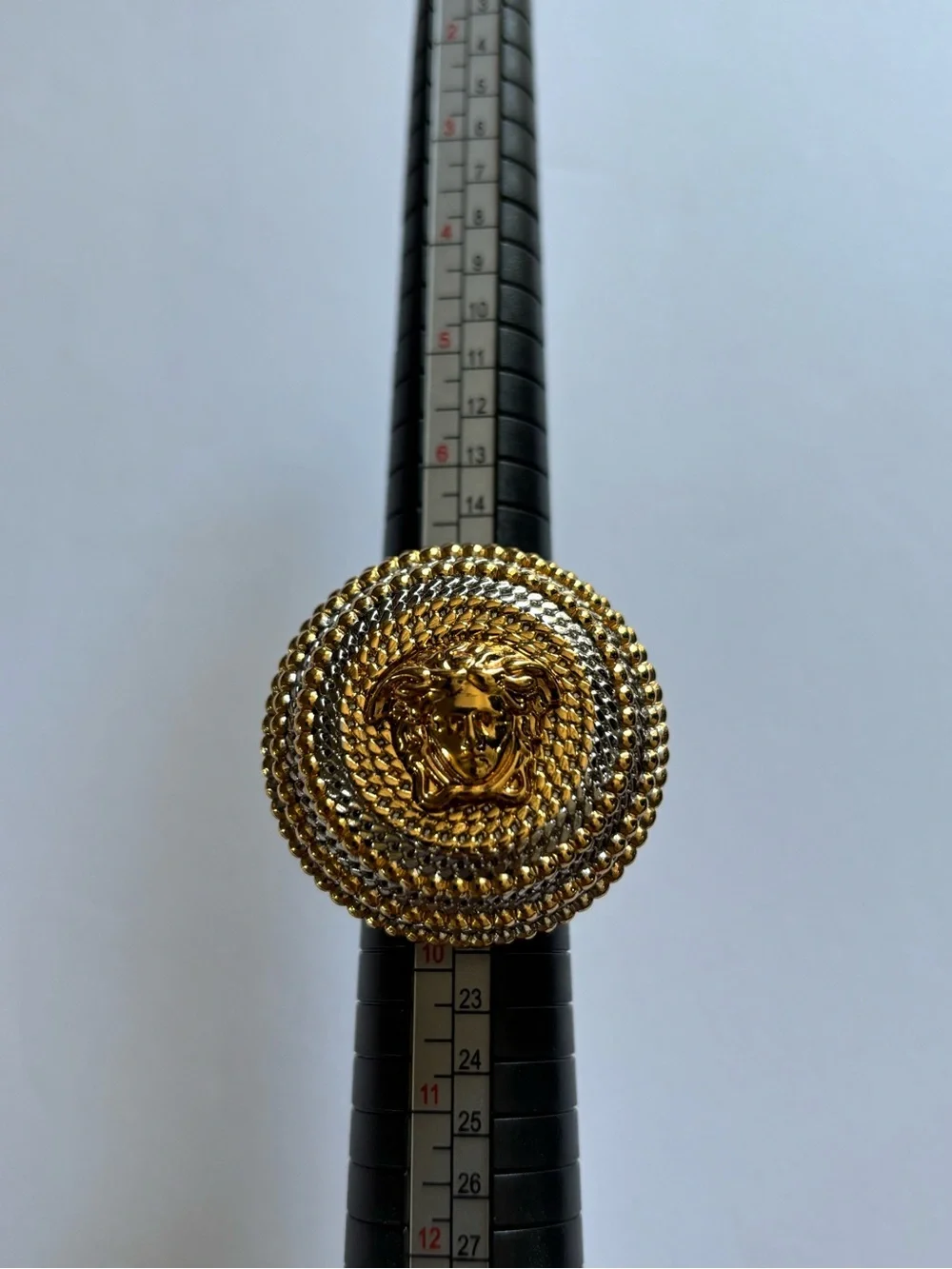 Versace Gold and Silver Medusa ring authentic